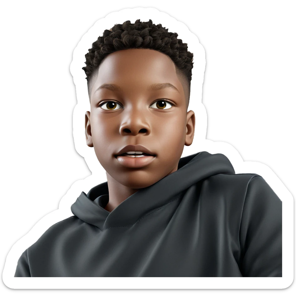 realistic portrait of a boy sticker