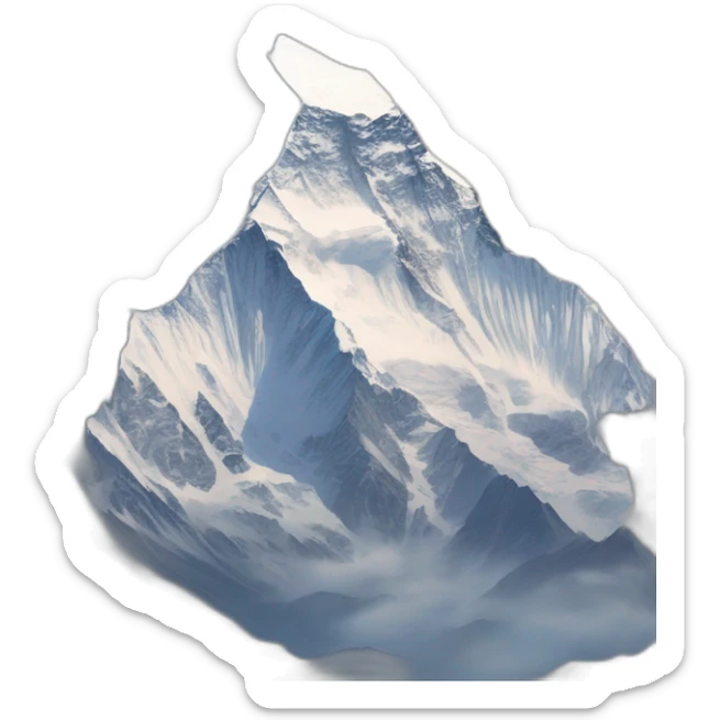 make a simple emoji of a mountain like mountain everest, k2, a snowy mountain but it should be in persepective now its too long from bottom sticker