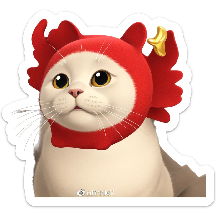 sparkling cat with whiskers sticker