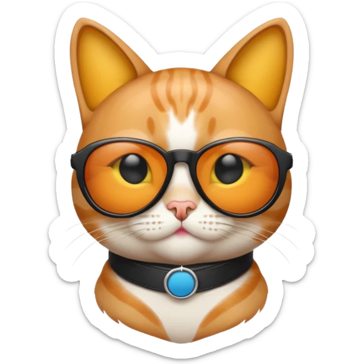 Cat with sunglasses sticker