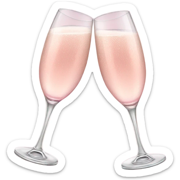 two light pink champagne glasses cheers sticker