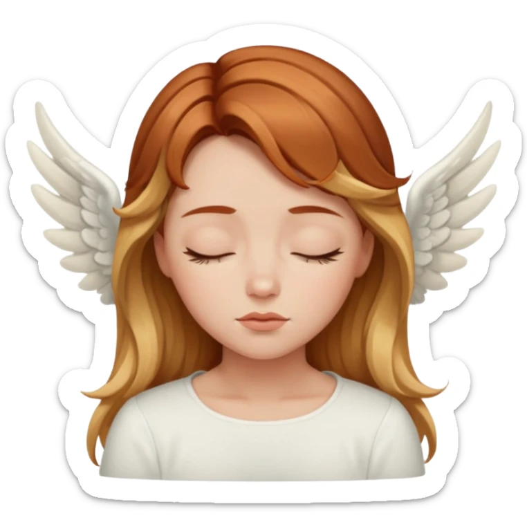 Sleepy angel with auburn hair the blonde balayage sticker