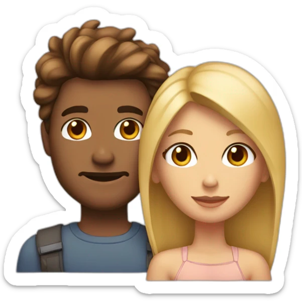 Homme brun cheveux cour en couple avec une femme blonde sticker