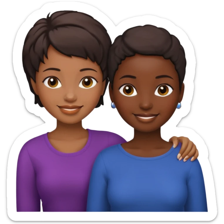 Ma meilleur amie et moi (femme) africaine cheveux court sticker