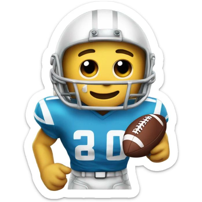 Poptart with a football in two hands with a football helmet on sticker