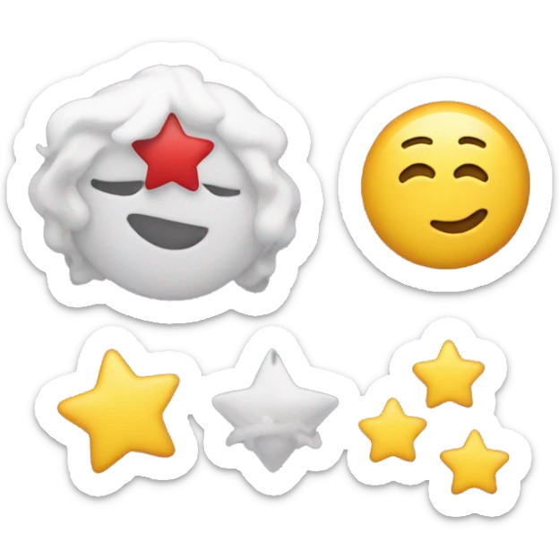 a diry with a star a heart and a little emoji who's smile on it and on the back line of write sticker