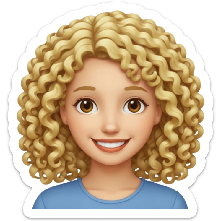 women with curly blonde hair sticker