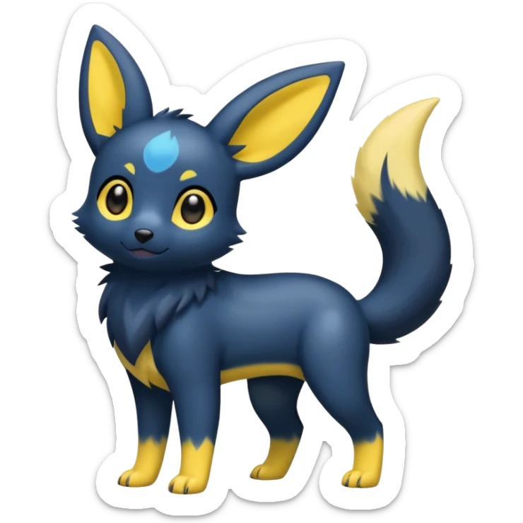 Cool cute edgy kawaii Quilava-Umbreon-animal-creature-hybrid full body sticker