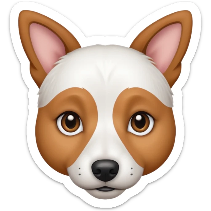a fully white jack russell the size of a kelpie with light brown ears and a light brown patch on one eye sticker