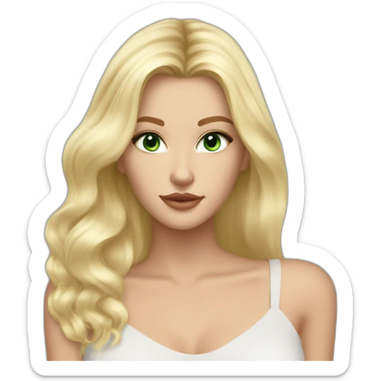my beautiful blonde, green eyed, russian friend, with beautiful hair, that look like a super model sticker