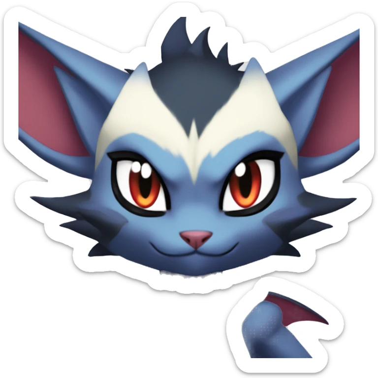 Anthro Edgy Cool Sneasel-Noivern-Absol-Pokémon-Fakémon-fusion-cat Full Body sticker