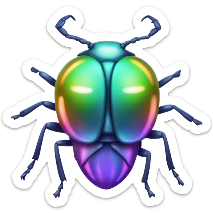 holographic coloured bug  sticker