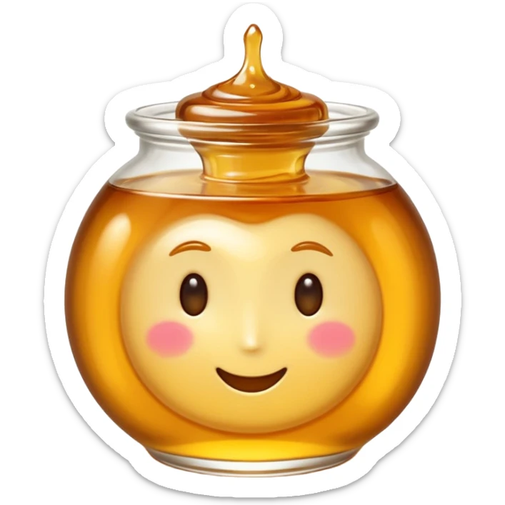 small swirl of pale golden syrup, glossy and thick, no face, no jar or extras, soft lighting, subtle shadows, emoji scale sticker