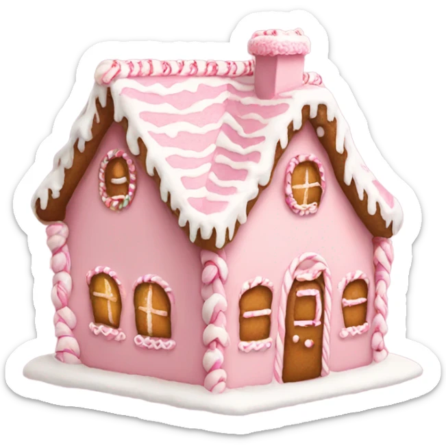 pretty light pink gingerbread house sticker