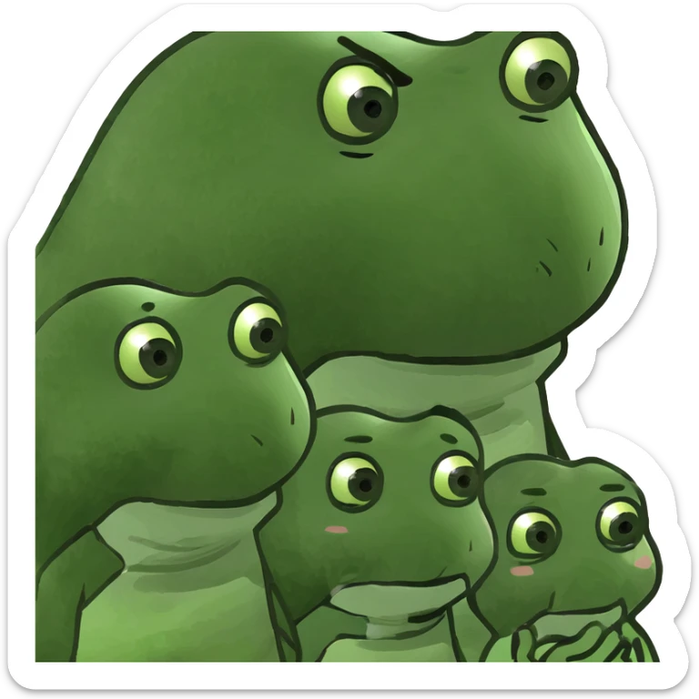 Mom dad twin babies (girl and boy) and a toddler (girl) happy family  sticker