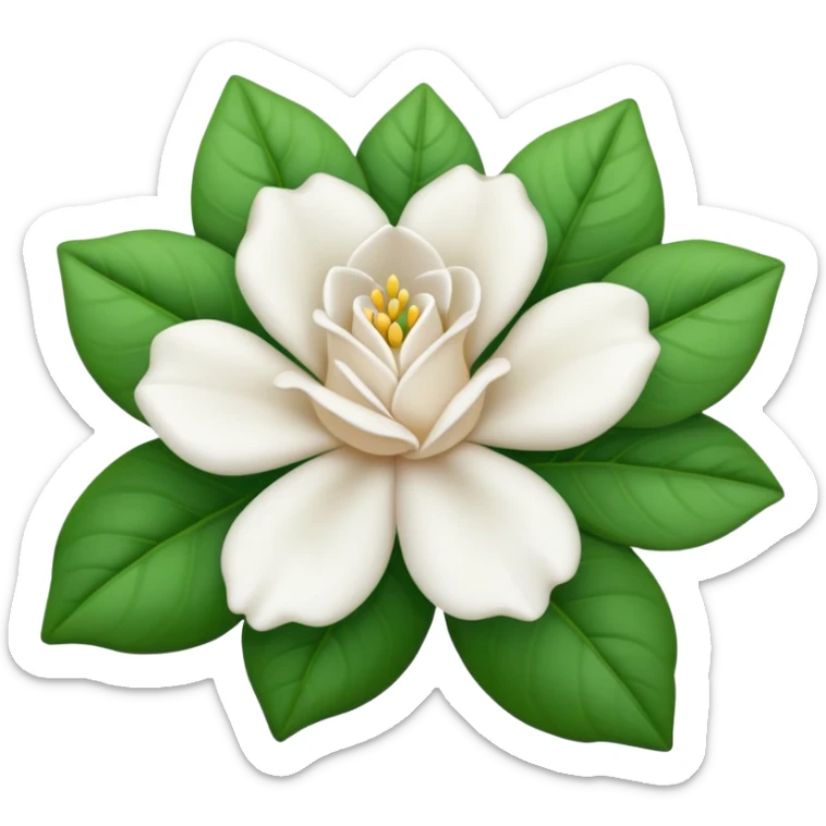 Rosa blanca tipo gardenia sin hojas verdes ninguna hoja verde sticker