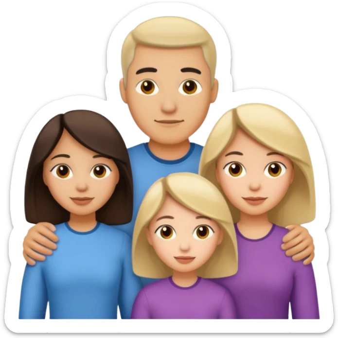 Light skin Hispanic family of 6 mom, dad, two 20 yr old daughters, 20 year old son, and 10 year old daughter sticker