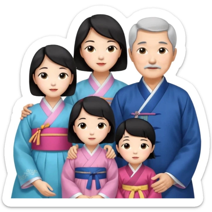 korean mother, korean father, korean grandmother, korean grandfather sticker