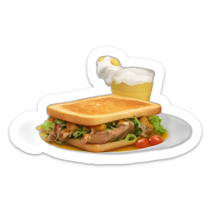 Flying dinner sticker