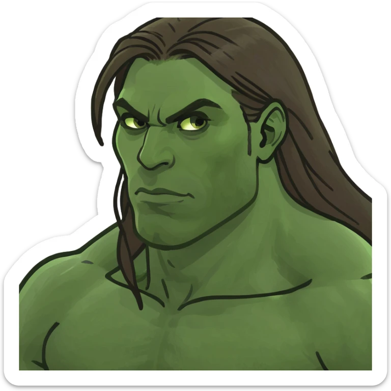 Sexy brown muscular long hair south Asian man  sticker