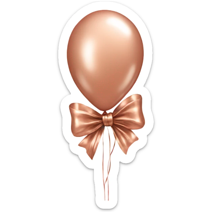 rose gold balloons with bow  sticker