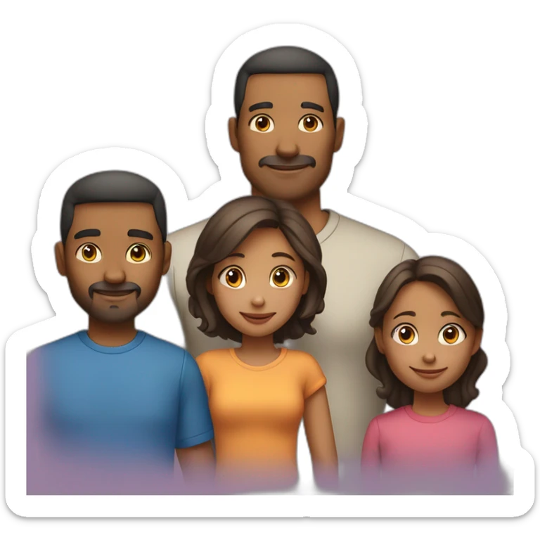 Family of 4 people. 40-year-old father. 38-year-old mother. 9-year-old son and 4-year-old daughter. sticker