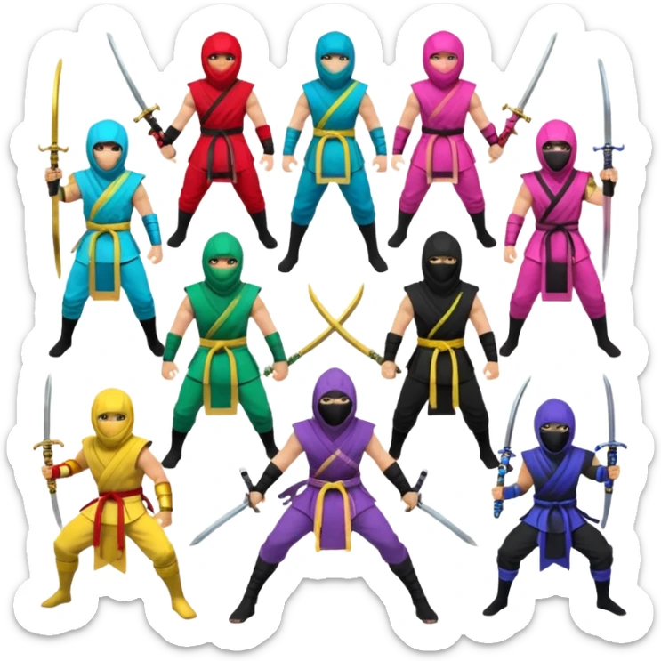 segun los signos zodiacal por favor crea 12 con el emoji del ninja sticker
