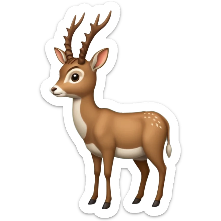 Een slede wordt getrokken door een eland in een noors dennenbos sticker