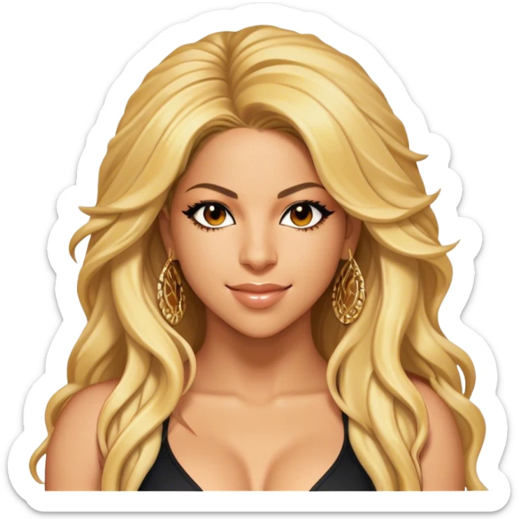 Cinematic Realistic portrait of Shakira, shown as a dynamic pop icon with expressive features and detailed modern attire, illuminated by vibrant, energetic lighting that highlights her global influence sticker