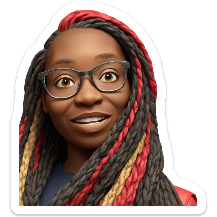 confident boy with glasses sticker