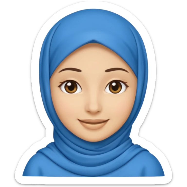 Crée-moi un emoji avec une femme voilée musulmane sticker