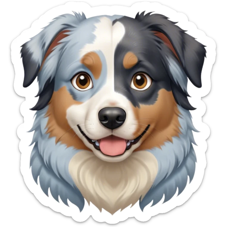 Blonde girl with a black tricolor australian shepherd on one side and a blue merle australian shepherd on the other side sticker