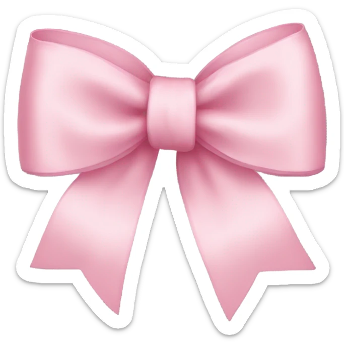 light pink ribbon bow sticker