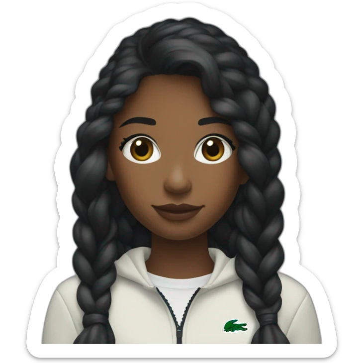 Lacoste bag Black girl with long hair with black lacoste windbreaker sticker