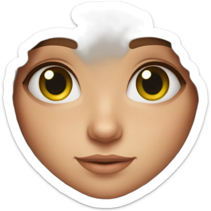 A cute girl with freckles, green eyes, and brown hair sticker