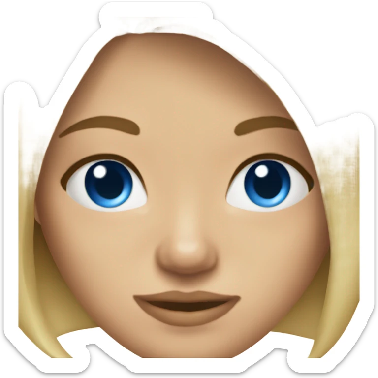 blue eyes blonde hair tan teen girl sticker