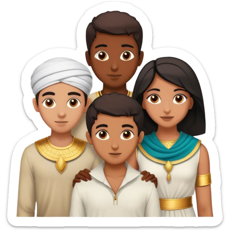 5 bestfriends, 1 south Asian girl, 1 Egyptian boy, 1 iranian girl, 1 moroccan boy , 1 black boy sticker