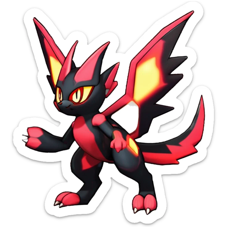 Noivern-Litten-Zorua-Nargacuga-Fakemon-hybrid full body sticker