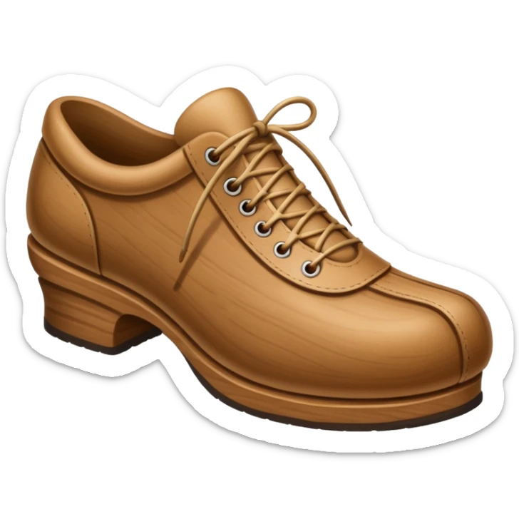Un zapato de madera estilo Polonia . El zapato está tallado a mano. sticker