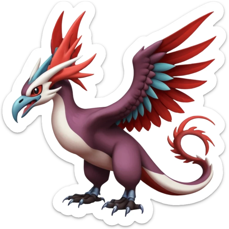 Yveltal-Noivern-Lugia-Fakémon-hybrid-creature (full body)  sticker