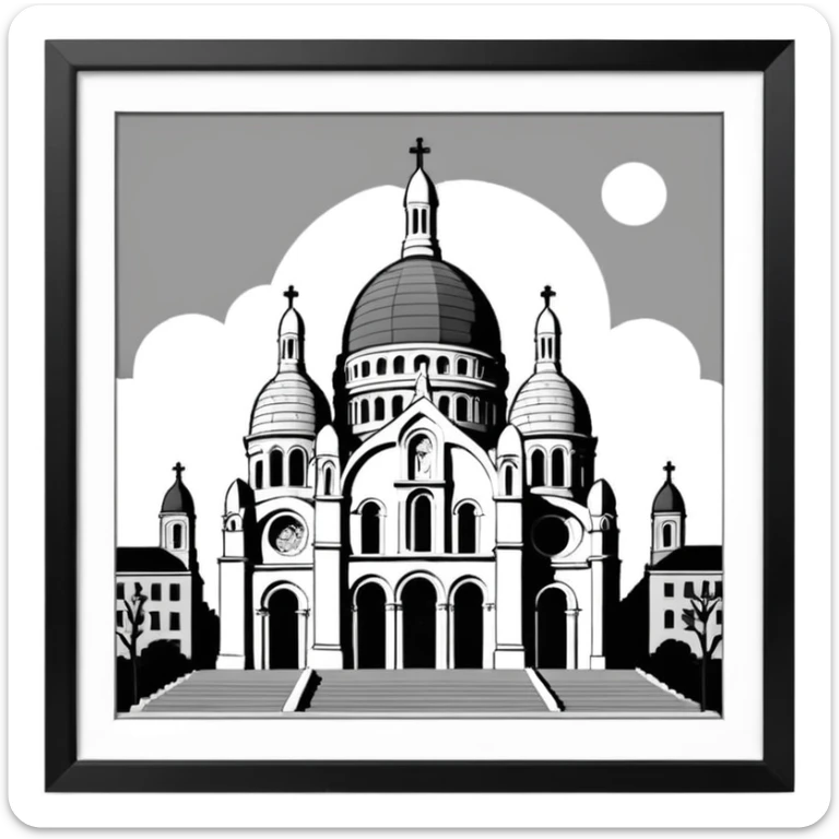 
now I want the Sacre Coeur church in black and white sticker