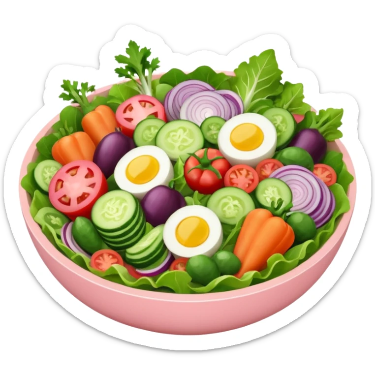 Make some healthy food, like a salad, in light pink tones, but you can use other colors (like the correct shades for the salad), like IOS sticker