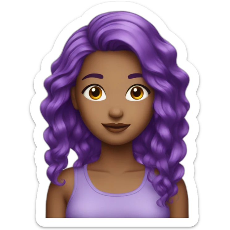 Beautiful girl with purple hair sticker