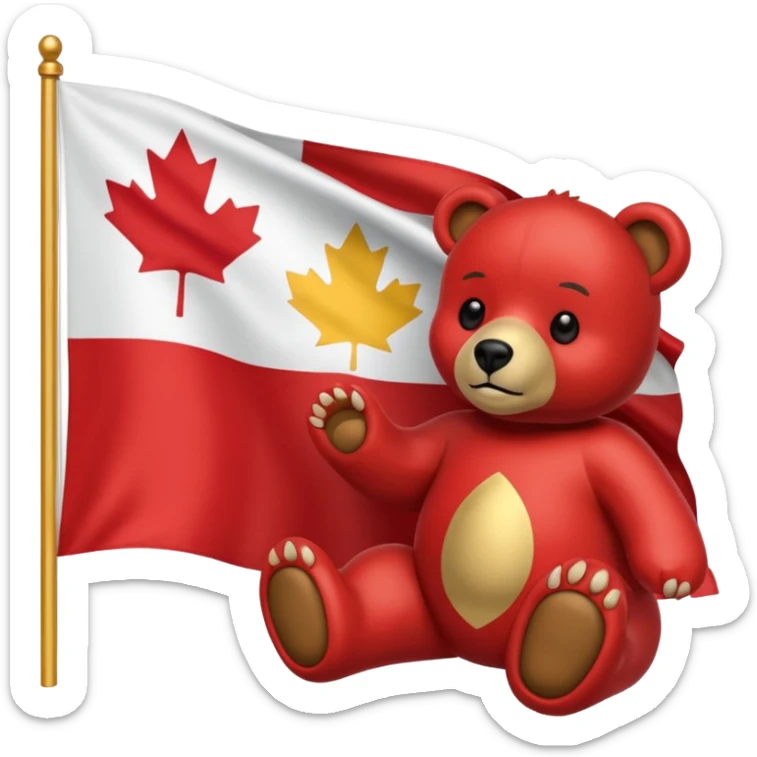 california and canadian flag merged bring more aspects of califonia sticker