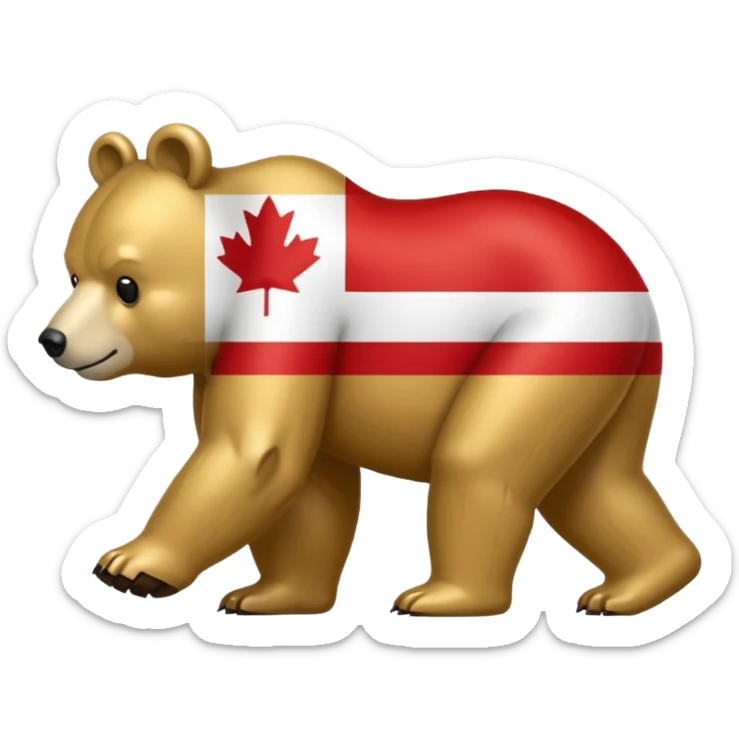 california and canadian flag merged bring more aspects of califonia sticker