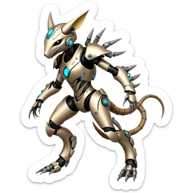 Modern Futuristic Cool Wicked Advanced Detailed Cyborg-Vernid-Trico-species by LiLaiRa full body sticker