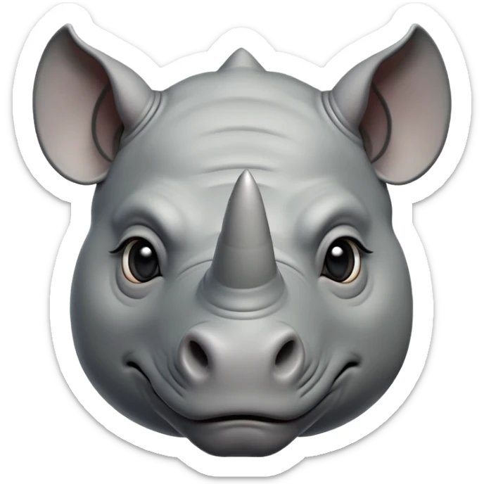 cinematic-noble-rhinoceros-portrait-emoji,-poised,-with-a-massive,-powerful-build-and-a-thick,-hide-of-slate-gray,-deep-set-soulful-piercing-eyes,-simplified-yet-sharp-and-sophisticated-features,-highly-detailed, with large black eyes sticker