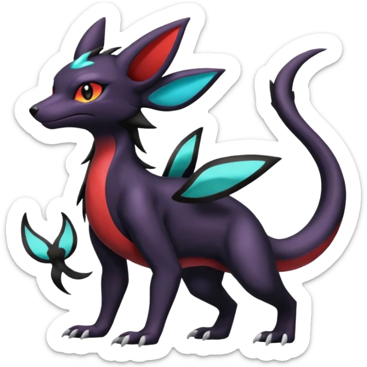 Shiny Salandit-Umbreon-Zorua-Noivern-Noibat-Hybrid (Full body) sticker
