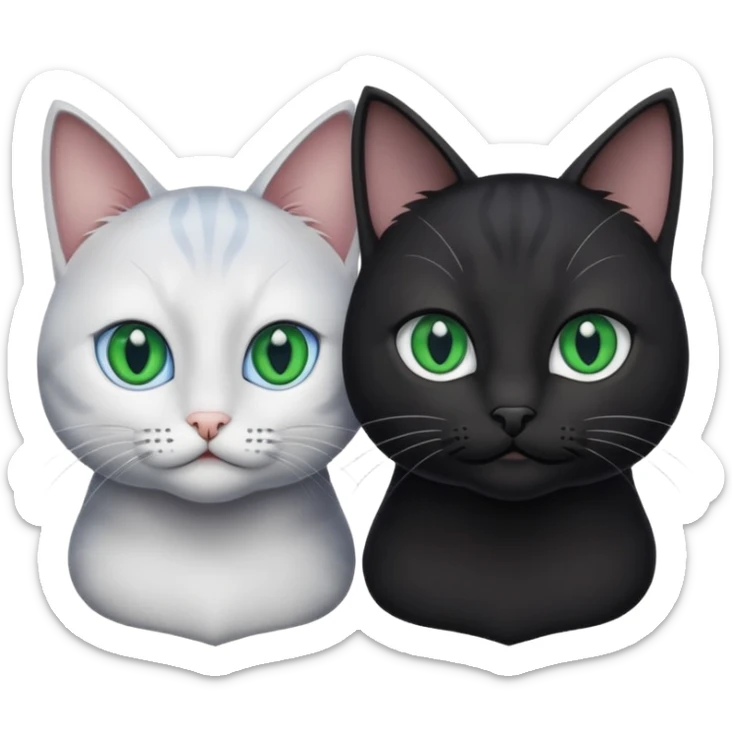 You can make an emoji of two cats looking at each other, one black and the other gray. sticker