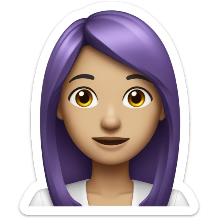 A female realtor with long straight purple and white hair with bangs sticker